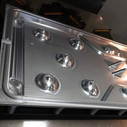 Large roto cut from aluminum at fab in 3d